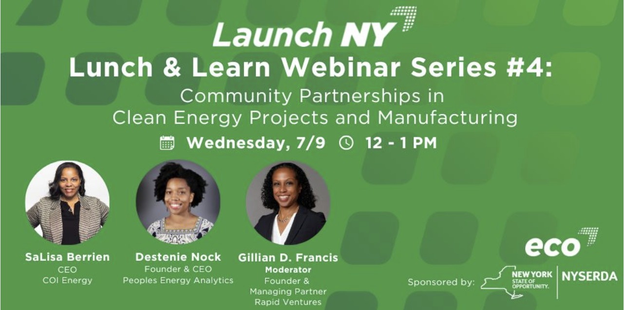 Lunch & Learn Webinar Series #4: Community Partnerships in Clean Energy Projects and Manufacturing